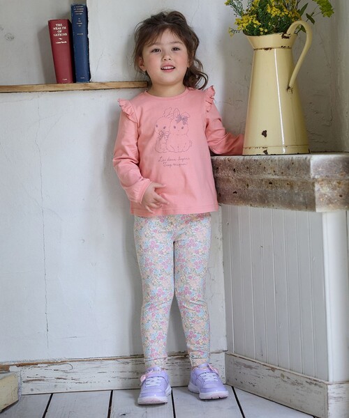 ANY（エニィ）の「総柄フルレングスレギンス（レギンス/スパッツ・キッズ・ブラック系3/アイボリー系5/サックスブルー系5/ピンク系3・90/100/110/120/130）」の10枚目の写真