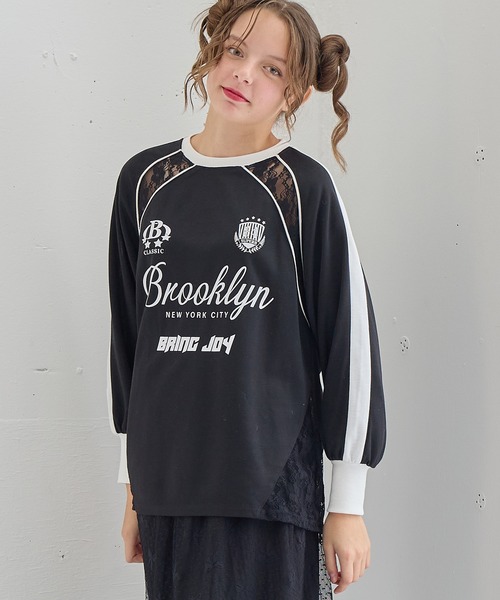 セール】レースゲームグラフィックロンT/ロングTシャツ