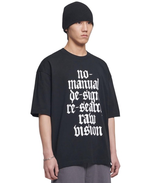 NOMANUAL(NOMANUAL)の「A'GEM/9 × .kom 『NOMANUAL/ノーマニュアル』 RAW VISION T-SHIRT/RAW ビジョン TEE(Tシャツ/カットソー・レディース・ホワイト/ブラック・L/M)」の2枚目の写真