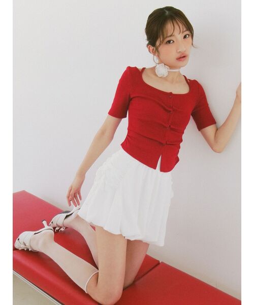 RESEXXY（リゼクシー）の「フラワーモチーフシアーコサージュ（チョーカー・レディース・アイボリー/ブラック・FREE）」の6枚目の写真