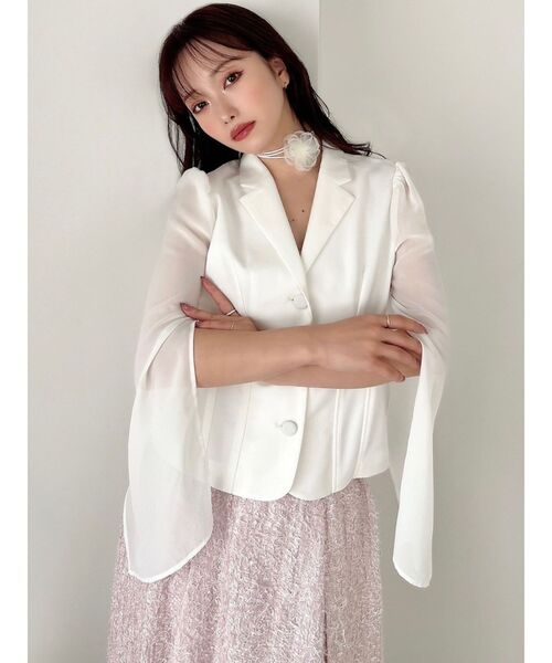 RESEXXY（リゼクシー）の「フラワーモチーフシアーコサージュ（チョーカー・レディース・アイボリー/ブラック・FREE）」の7枚目の写真