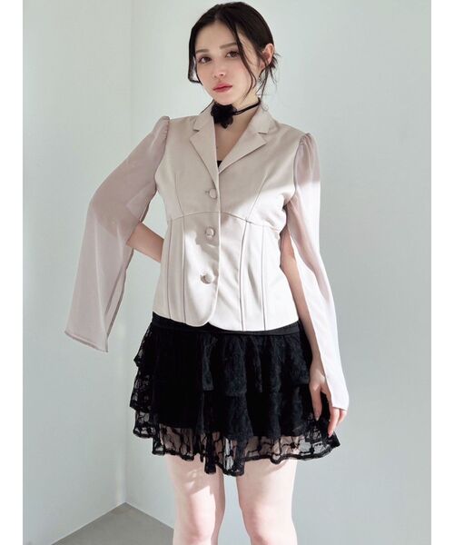 RESEXXY（リゼクシー）の「フラワーモチーフシアーコサージュ（チョーカー・レディース・アイボリー/ブラック・FREE）」の9枚目の写真