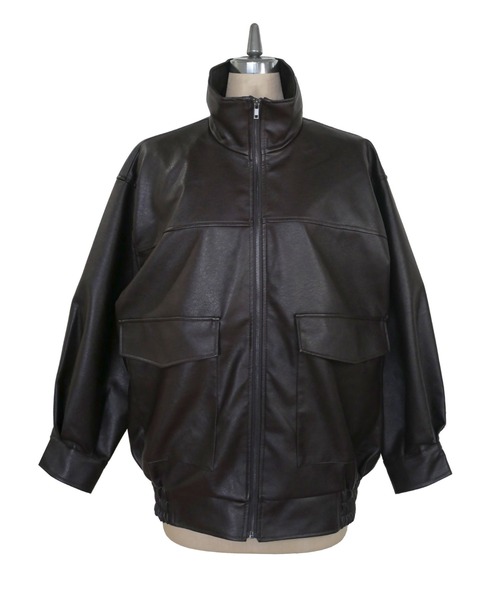 My shawty（ﾏｲｼｬｳﾃｨｰ）の「f/leather stand over blouson（ブルゾン・レディース・ダークブラウン/ブラック・FREE）」の16枚目の写真
