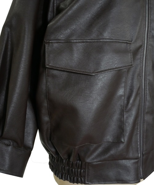 My shawty（ﾏｲｼｬｳﾃｨｰ）の「f/leather stand over blouson（ブルゾン・レディース・ダークブラウン/ブラック・FREE）」の17枚目の写真