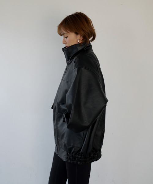 My shawty（ﾏｲｼｬｳﾃｨｰ）の「f/leather stand over blouson（ブルゾン・レディース・ダークブラウン/ブラック・FREE）」の12枚目の写真