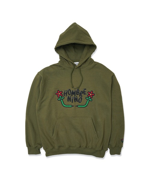Hombre Nino（オンブレニーニョ）の「Hombre Nino PULLOVER HOODIE (BALLOON) HN0251-CT0001（パーカー・メンズ・オリーブ/グレー・LARGE/X-LARGE/MEDIUM）」の2枚目の写真