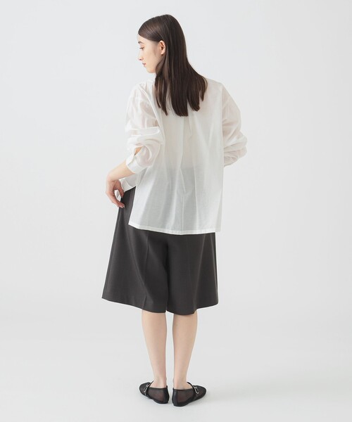 B:MING by BEAMS（ビーミングバイビームス）の「【手洗いOK】シアー シャツ（S～M）（シャツ/ブラウス・レディース・ブラック/オフホワイト/ミント・MEDIUM/SMALL）」の6枚目の写真