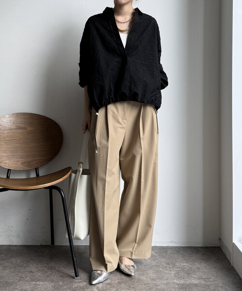 DouDou(ドゥドゥ)の「【WEB限定】ドロストスキッパーシャツ(シャツ/ブラウス・レディース・ブラック/ブルー系その他/オフホワイト・FREE)」の15枚目の写真