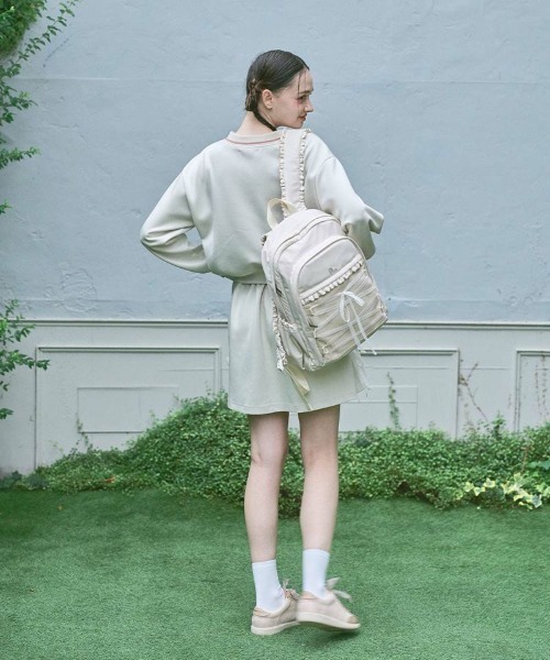 F i.n.t(フィント)の「【ZOZO限定】レースアップメッシュポケットリュック/fint フィント(バックパック/リュック・レディース・ブラック/アイボリー・FREE)」の3枚目の写真