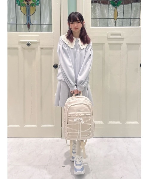 F i.n.t（フィント）の「レースアップメッシュポケットリュック