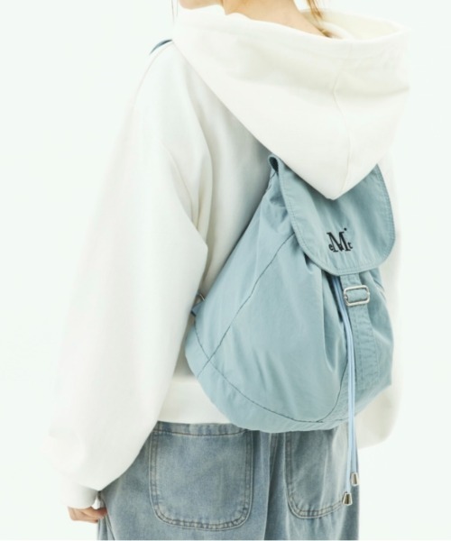 MUCENT（ムセント）の「【日本未発売/WEB限定】MUCENT(ムセント)/軽量 ミニ ドローコード ドローストリング ナップザック リュック バックパック/MUTE MINI BACK PACK（バックパック/リュック・レディース・ブラック/ブルー/ベージュ/カーキ・FREE）」の13枚目の写真