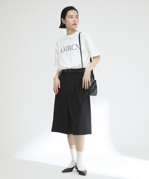 AMERICANA(アメリカーナ)の「Americana/アメリカーナ 別注 丸胴 ラフィー天竺 プリントTEE / リラックスフィット フロントプリント半袖Tシャツ(Tシャツ/カットソー・レディース・チャコールグレー/ホワイト・ONE SIZE)」の10枚目の写真