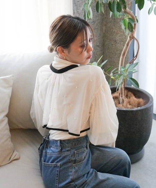 Jolie et Jolie（ジョリーエジョリー）の「【再入荷！】パール付きチュールボレロ＋キャミワンピースドレス（ドレス・レディース・ベージュ系/ブラック系1/ネイビー・M/L/LL/3L/4L/5L）」の9枚目の写真