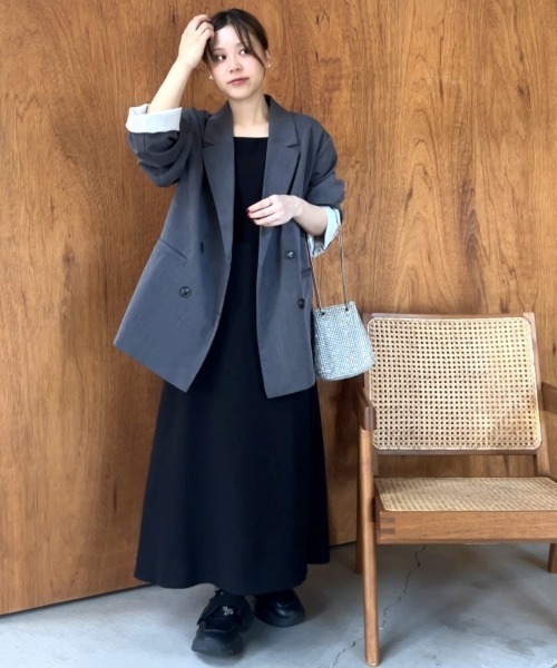 Jolie et Jolie（ジョリーエジョリー）の「【再入荷！】パール付きチュールボレロ＋キャミワンピースドレス（ドレス・レディース・ベージュ系/ブラック系1/ネイビー・M/L/LL/3L/4L/5L）」の17枚目の写真