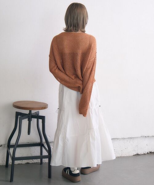 RETRO GIRL（レトロガール）の「ドロストナイロンSK（スカート・レディース・ブラック/オフホワイト/ベージュ・FREE）」の12枚目の写真