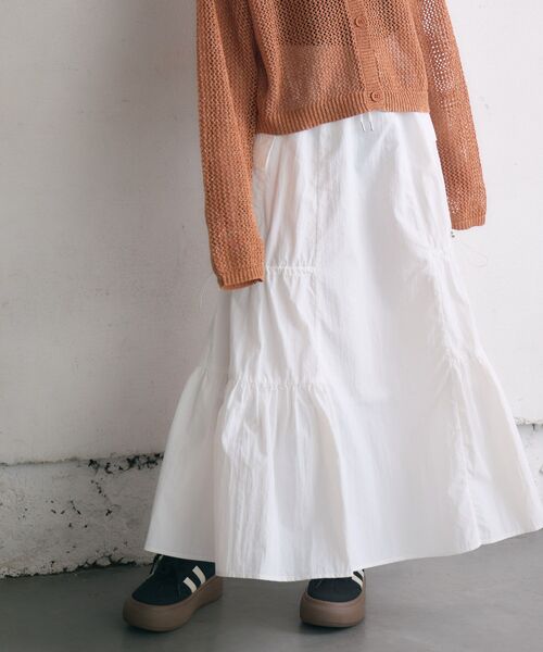 RETRO GIRL（レトロガール）の「ドロストナイロンSK（スカート・レディース・ブラック/オフホワイト/ベージュ・FREE）」の13枚目の写真