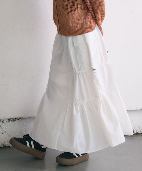 RETRO GIRL（レトロガール）の「ドロストナイロンSK（スカート・レディース・ブラック/オフホワイト/ベージュ・FREE）」の15枚目の写真