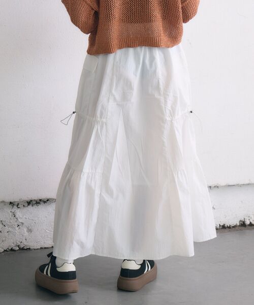 RETRO GIRL（レトロガール）の「ドロストナイロンSK（スカート・レディース・ブラック/オフホワイト/ベージュ・FREE）」の16枚目の写真