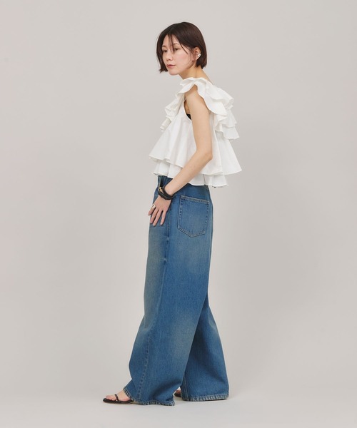 カレンソロジー　ポプリンラッフルブラウス Curensology｜ポプリンラッフルブラウス | Rakuten Fashion(楽天