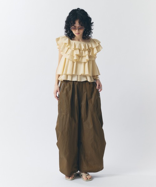 Curensology｜ポプリンラッフルブラウス | Rakuten Fashion(楽天