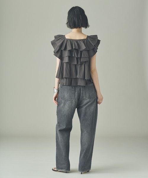 Curensology（カレンソロジー）の「Curensology(カレンソロジー)/ポプリンラッフルブラウス（シャツ/ブラウス・レディース・ホワイト/チャコールグレー/クリーム・FREE）」の15枚目の写真