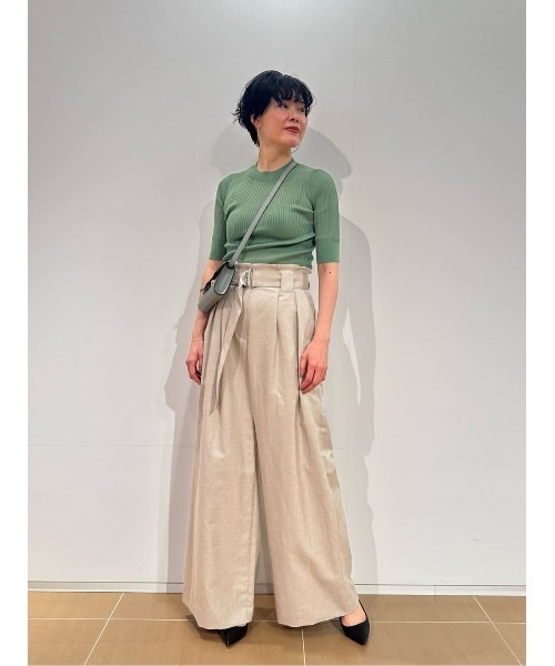 楽天市場】リネンパンツ パンツ ワイドパンツ レディース きれい