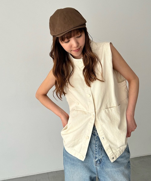 CANAL JEAN（キャナルジーン）の「El mar　コットンハンチング（ハンチング/ベレー帽・レディース・アイボリー/ブラック/ブラウン・ONE SIZE）」の8枚目の写真