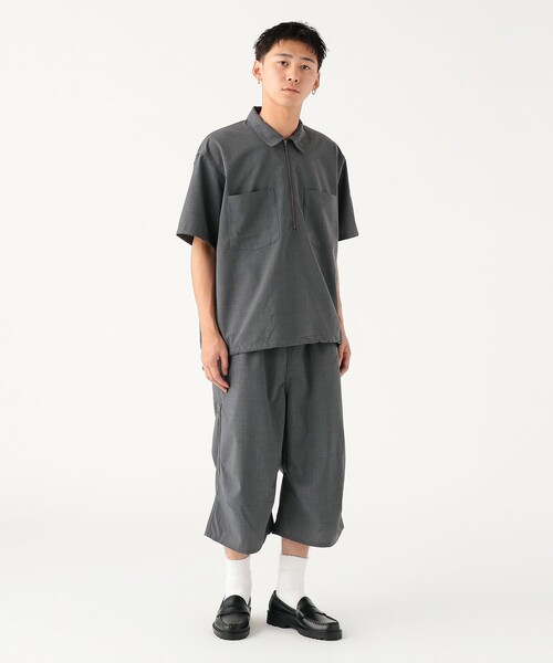 BEAMS（ビームス）の「ハーフジップ プルオーバー シャツ（シャツ/ブラウス・メンズ・グレー/ブラック・XL/L/M/S）」の4枚目の写真