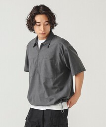 ハーフジップ プルオーバー シャツ