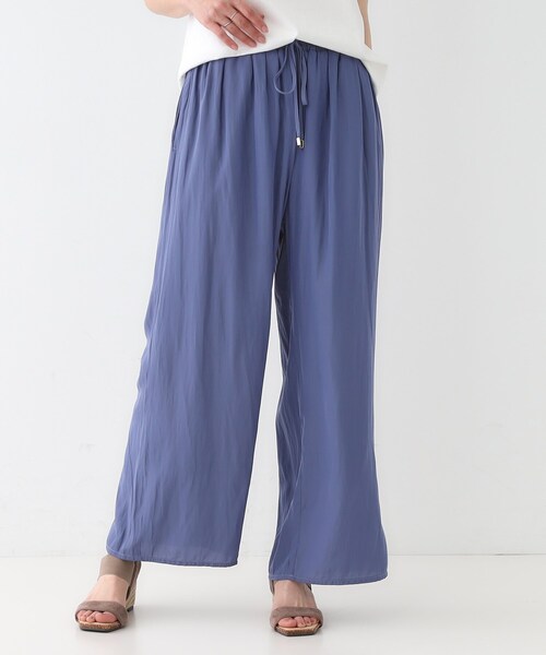 DRESKIP（ドレスキップ）の「【高レビュー/着丈選べる】さらり柔らか マットサテンワイドパンツ（その他パンツ・レディース・アイボリー系6/ブルー系その他/イエロー系その他/ブラック系6/チャコールグレー/ナチュラル・01/02/03/04/36/38/40/42）」の21枚目の写真