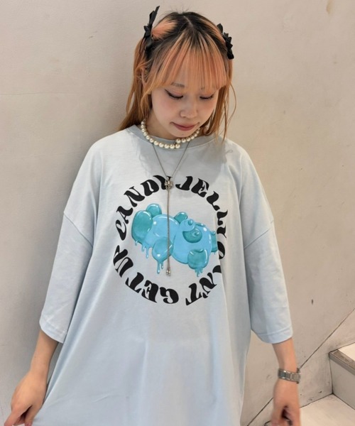 Candy Stripper（キャンディストリッパー）の「JELLY PEPE BIG BIG Tシャツ（Tシャツ/カットソー・レディース・ライトブルー/ブラック/オフホワイト・FREE）」の20枚目の写真