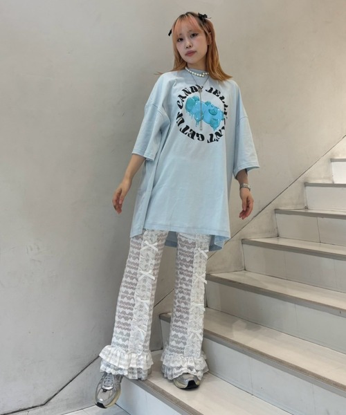 Candy Stripper（キャンディストリッパー）の「JELLY PEPE BIG BIG Tシャツ（Tシャツ/カットソー・レディース・ライトブルー/ブラック/オフホワイト・FREE）」の17枚目の写真