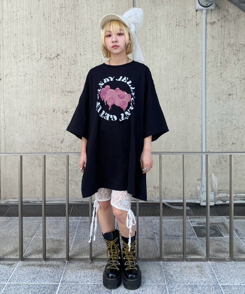 Candy Stripper（キャンディストリッパー）の「JELLY PEPE BIG BIG Tシャツ（Tシャツ/カットソー・レディース・ライトブルー/ブラック/オフホワイト・FREE）」の22枚目の写真