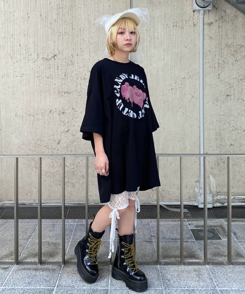 Candy Stripper（キャンディストリッパー）の「JELLY PEPE BIG BIG Tシャツ（Tシャツ/カットソー・レディース・ライトブルー/ブラック/オフホワイト・FREE）」の21枚目の写真