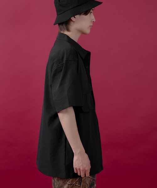 SIDEWAY STANCE（サイドウェイスタンス）の「【SIDEWAY STANCE】ポリワッシャー 半袖 ワークシャツ（シャツ/ブラウス・メンズ・カーキ/ブラック/ネイビー・LARGE/MEDIUM/SMALL/X-LARGE）」の10枚目の写真