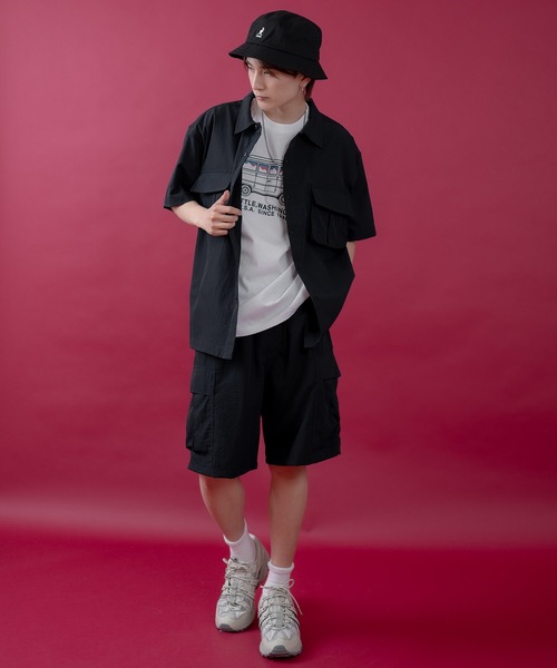 SIDEWAY STANCE（サイドウェイスタンス）の「【SIDEWAY STANCE】ポリワッシャー 半袖 ワークシャツ（シャツ/ブラウス・メンズ・カーキ/ブラック/ネイビー・LARGE/MEDIUM/SMALL/X-LARGE）」の20枚目の写真