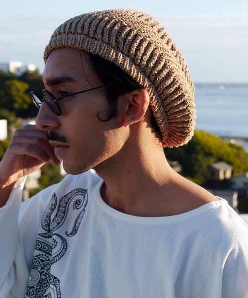 チャイハネ（チャイハネ）の「【チャイハネ】ジグベレー帽（ハンチング/ベレー帽・レディース・ライトブラウン/ナチュラル/ブラック・FREE）」の2枚目の写真