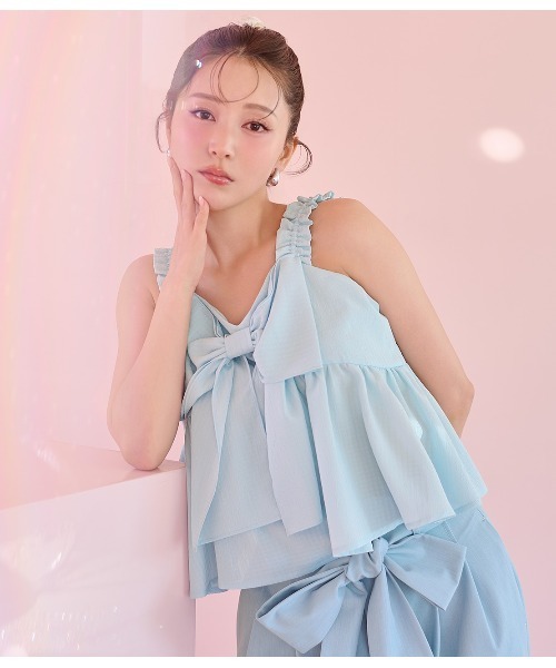 PEACH JOHN（ピーチジョン）の「リボンモチーフキャミ（キャミソール・レディース・ホワイト/ブルー/ブラック・ONE SIZE）」の3枚目の写真