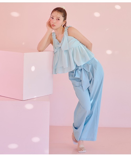 PEACH JOHN（ピーチジョン）の「リボンモチーフキャミ（キャミソール・レディース・ホワイト/ブルー/ブラック・ONE SIZE）」の7枚目の写真