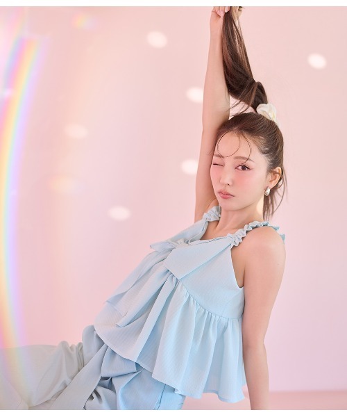 PEACH JOHN（ピーチジョン）の「リボンモチーフキャミ（キャミソール・レディース・ホワイト/ブルー/ブラック・ONE SIZE）」の9枚目の写真