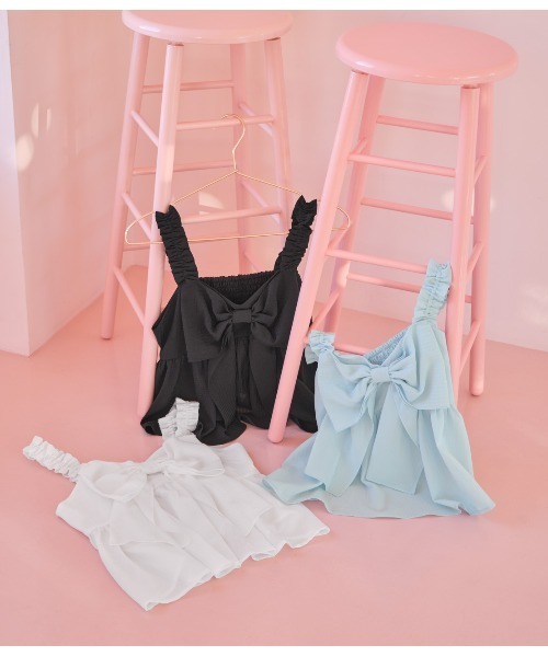 PEACH JOHN（ピーチジョン）の「リボンモチーフキャミ（キャミソール・レディース・ホワイト/ブルー/ブラック・ONE SIZE）」の11枚目の写真