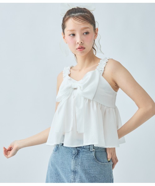 PEACH JOHN（ピーチジョン）の「リボンモチーフキャミ（キャミソール・レディース・ホワイト/ブルー/ブラック・ONE SIZE）」の19枚目の写真