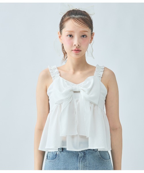 PEACH JOHN（ピーチジョン）の「リボンモチーフキャミ（キャミソール・レディース・ホワイト/ブルー/ブラック・ONE SIZE）」の22枚目の写真