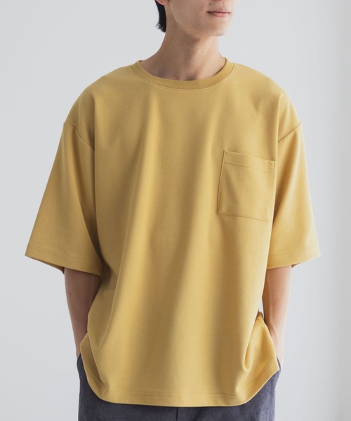 NAVY(ネイビー)の「【新色追加/10色展開】着心地のよい冷感DRY オーバーサイズTシャツ ユニセックス(Tシャツ/カットソー・メンズ・レッド/オフホワイト/グリーン/ベージュ/ネイビー/ブラック/ライトグレー/マスタード/ブラウン/ライトパープル・S/M/L/XL)」の9枚目の写真