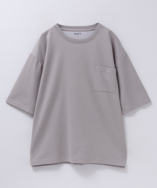 NAVY(ネイビー)の「【新色追加/10色展開】着心地のよい冷感DRY オーバーサイズTシャツ ユニセックス(Tシャツ/カットソー・メンズ・レッド/オフホワイト/グリーン/ベージュ/ネイビー/ブラック/ライトグレー/マスタード/ブラウン/ライトパープル・S/M/L/XL)」の17枚目の写真