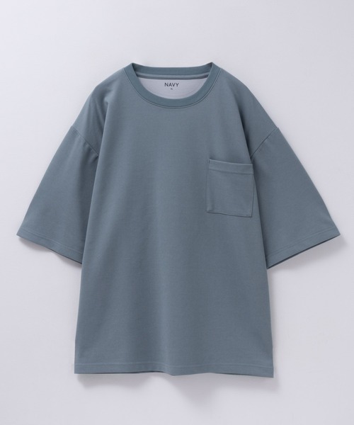 NAVY(ネイビー)の「【新色追加/10色展開】着心地のよい冷感DRY オーバーサイズTシャツ ユニセックス(Tシャツ/カットソー・メンズ・レッド/オフホワイト/グリーン/ベージュ/ネイビー/ブラック/ライトグレー/マスタード/ブラウン/ライトパープル・S/M/L/XL)」の18枚目の写真