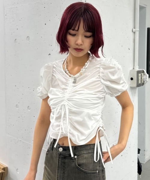 SLY(スライ)の「FAUX PEARL CHARM N/C フォーパール チャーム ネックレス(ネックレス・レディース・アイボリー/ミント・FREE)」の13枚目の写真