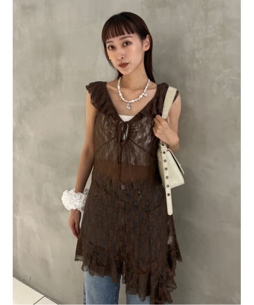 SLY(スライ)の「FAUX PEARL CHARM N/C フォーパール チャーム ネックレス(ネックレス・レディース・アイボリー/ミント・FREE)」の15枚目の写真