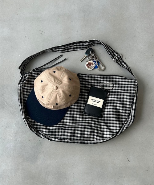 PORTER チェック柄ショルダーバッグ セール】【ユニセックス】チェック柄ショルダーバッグ/通勤通学