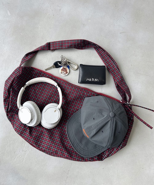 PORTER チェック柄ショルダーバッグ ポーター PORTER ショルダーバッグ 鞄 チェック柄 モスグリーン